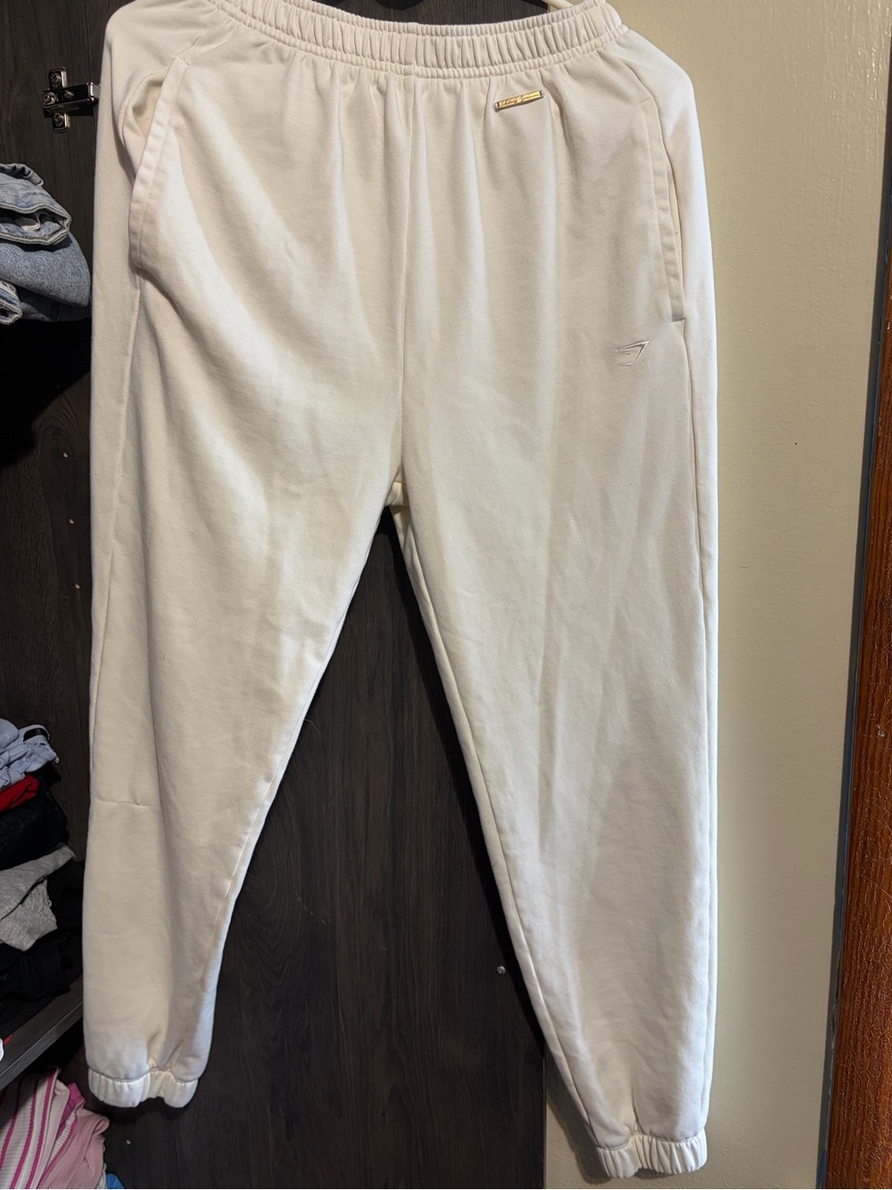 Gymshark White Logo Sweatpants